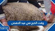 وقت الذبح في عيد الاضحى