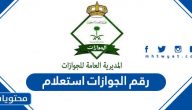 رقم الجوازات استعلام عن الخدمات 1447
