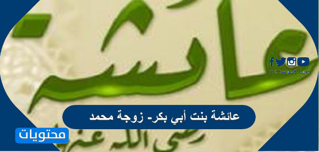 عائشة بنت أبي بكر زوجة محمد مولدها ونشأتها ونسبها موقع محتويات