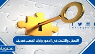 التعقل والتثبت في الامور وترك الغضب تعريف