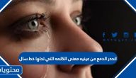 انحدر الدمع من عينيه معنى الكلمه التي تحتها خط سال