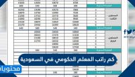 كم راتب المعلم الحكومي في السعودية