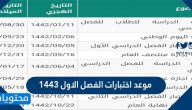موعد اختبارات الفصل الاول 1443
