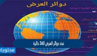 عدد دوائر العرض ٣٦٠ دائرة