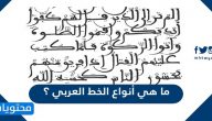 ما هي أنواع الخط العربي ؟