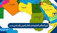 تنوع الخصائص الطبيعية في العالم العربي والإسلامي بسبب