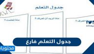 نموذج جدول التعلم فارغ