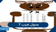 جدول ضرب ٧ كامل مع الحل وبدون