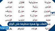 كلمات بها همزة متطرفة على الواو