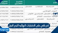 كم باقي على الاختبارات النهائيه الترم الاول 1443