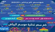 كم سعر تذكرة موسم الرياض 2021