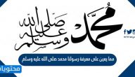 مما يعين على معرفة رسولنا محمد صلى الله عليه وسلم