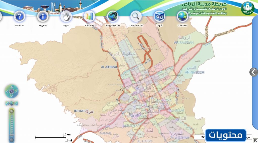 خريطة احياء الرياض كاملة موقع محتويات