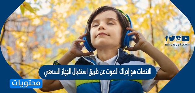 الانصات هو إدراك الصوت عن طريق استقبال الجهاز السمعي صح أم خطأ