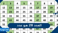 العدد 28 هو عدد