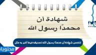 تتضمن شهادة أن محمدًا رسول الله تصديقه فيما أخبر به مثل