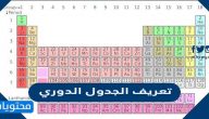 تعريف الجدول الدوري