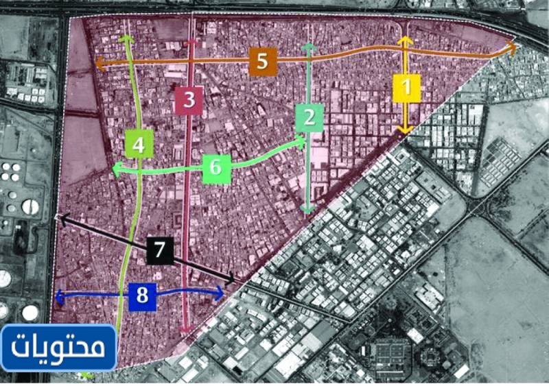 خريطة الأحياء العشوائية المشمولة بالإزالة في جدة 