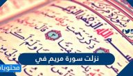 نزلت سورة مريم في