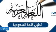 تحليل كلمة السعودية