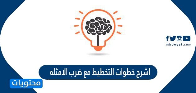 اشرح خطوات التخطيط مع ضرب الامثله