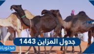 جدول المزاين 1443 المواعيد الجديدة بعد التحديث