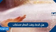 هل الدعاء وقت المطر مستجاب