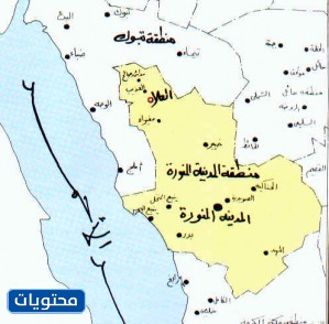 خريطة محافظات المدينة المنورة