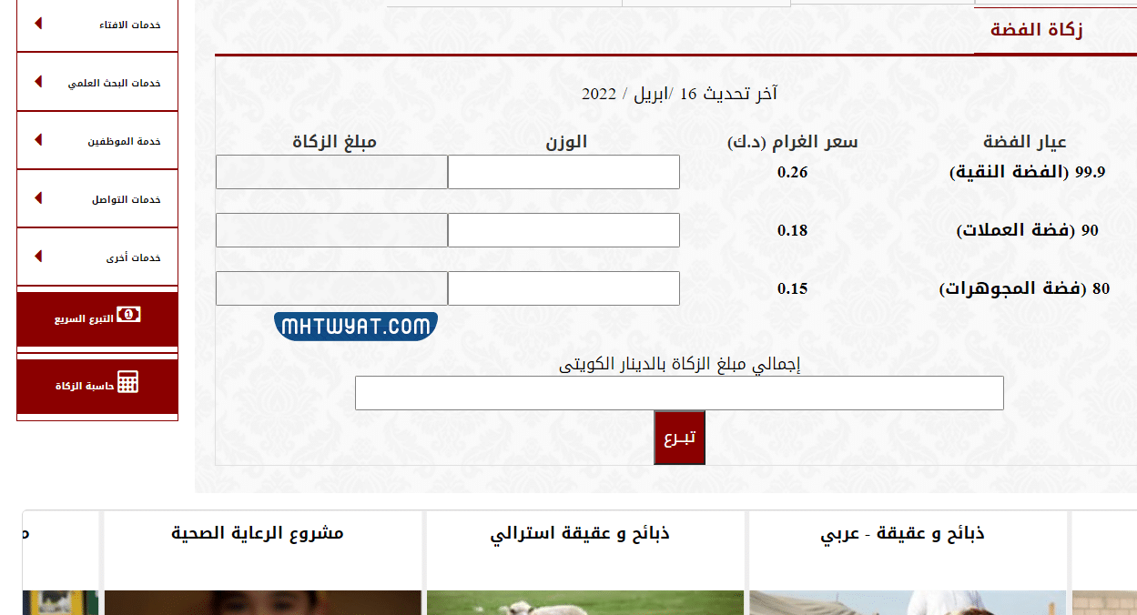 حساب زكاة الفطر في الكويت 2022