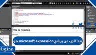 هذا الجزء من برنامج microsoft expression هو