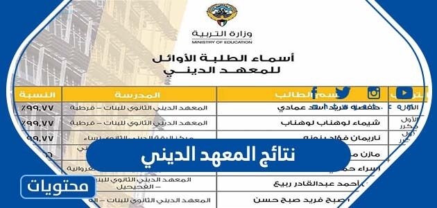 رابط نتائج المعهد الديني في الكويت 2022