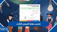 كشف نقاط الفصل الثالث 2024 برقم التسجيل