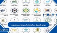مواعيد التسجيل في الجامعات السعودية في جدول واحد 1444- 1443