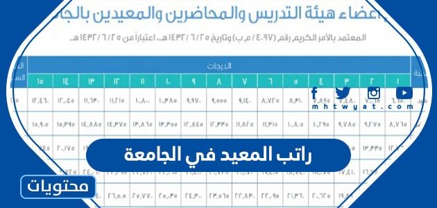 راتب المعيد في الجامعة في السعودية 1447