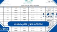 قائمة مواد ثالث ثانوي علمي مقررات 1447