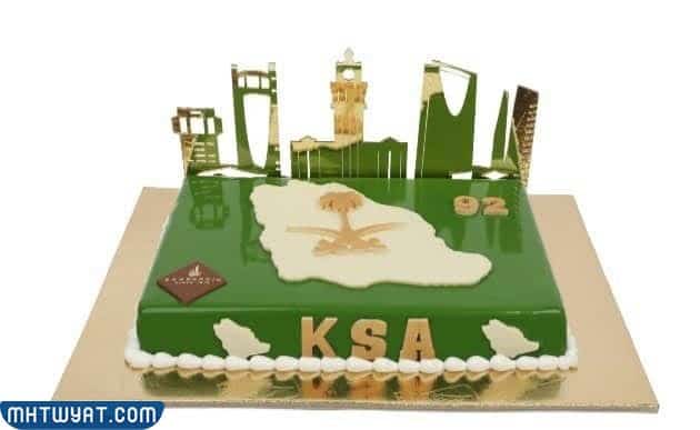 كيك اليوم الوطني السعودي 92 مميز