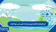 أي العوامل التالية ضروري لإحداث التغيير في دورة الماء