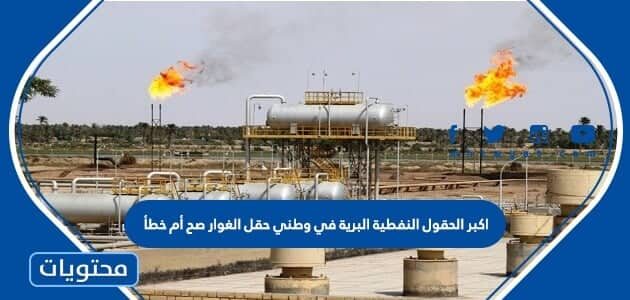 اكبر الحقول النفطية البرية في وطني حقل الغوار صح أم خطأ