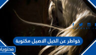 خواطر عن الخيل الاصيل مكتوبة