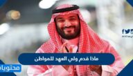ماذا قدم ولي العهد للمواطن