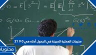 مخرجات العملية المبينة في الجدول أدناه هي ٠ ٩ ٢١