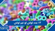 ٢٣ عدد اولي او غير اولي