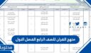 منهج القران للصف الرابع الفصل الاول 1448
