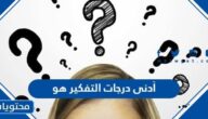 أدنى درجات التفكير هو