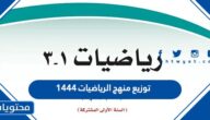 توزيع منهج الرياضيات 1447