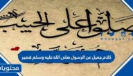 كلام جميل عن الرسول صلى الله عليه وسلم قصير