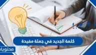 كلمة الجديد في جملة مفيدة