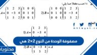 مصفوفة الوحدة من النوع 2×2 هي