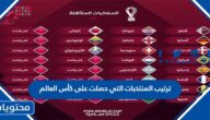 ترتيب المنتخبات التي حصلت على كأس العالم