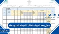 سجل رصد الدرجات 1444 المرحلة المتوسطة